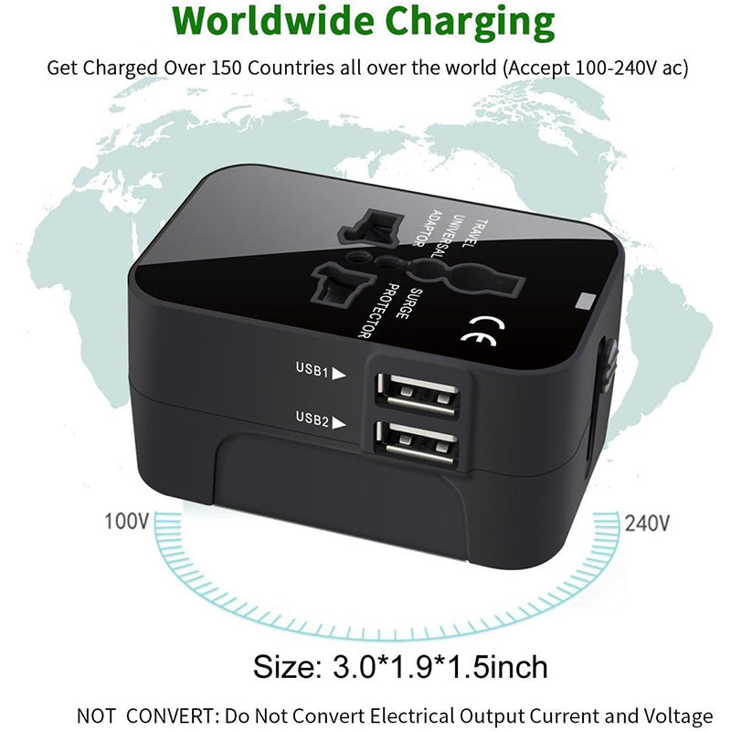Worldwide All-in-One Travel Plug Adapter