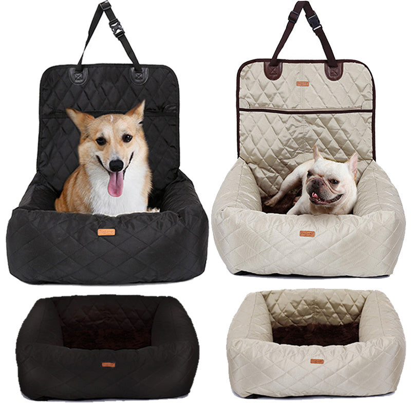 2-in-1 Folding Pet Carrier Car Seat Bed Mattress