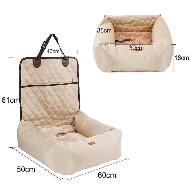2-in-1 Folding Pet Carrier Car Seat Bed Mattress