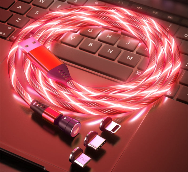 540 Degree Rotating Magnetic LED Charger Cable Fast Charge 3A