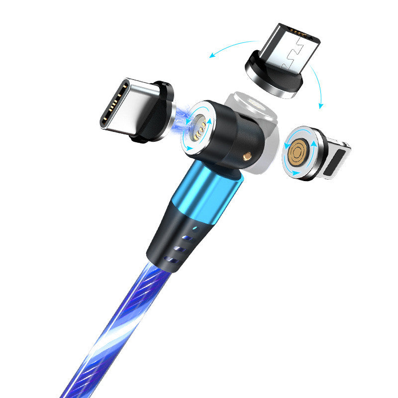540 Degree Rotating Magnetic LED Charger Cable Fast Charge 3A