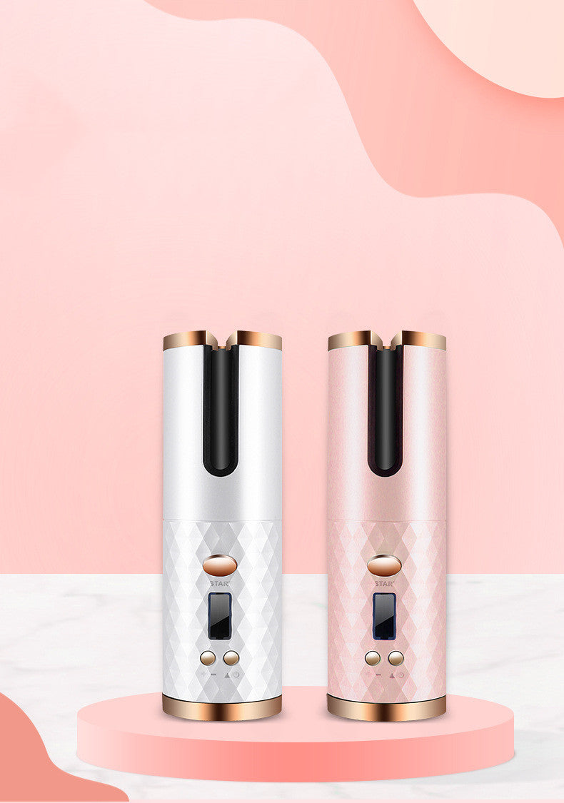 Rechargeable Automatic Hair Curler LCD Ceramic Rotating Styler