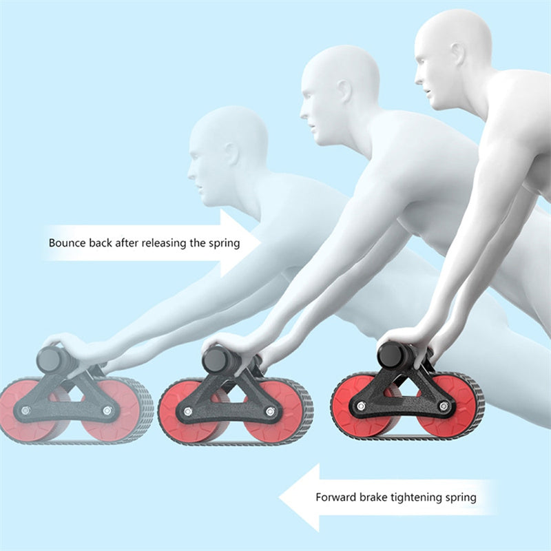 Double Wheel Ab Roller Automatic Rebound Home Gym Trainer