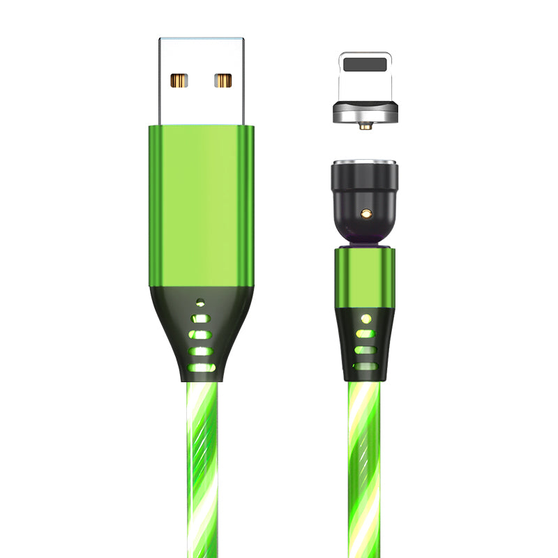 540 Degree Rotating Magnetic LED Charger Cable Fast Charge 3A