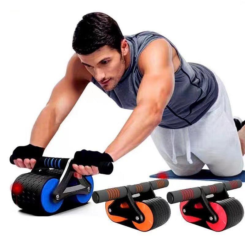Double Wheel Ab Roller Automatic Rebound Home Gym Trainer