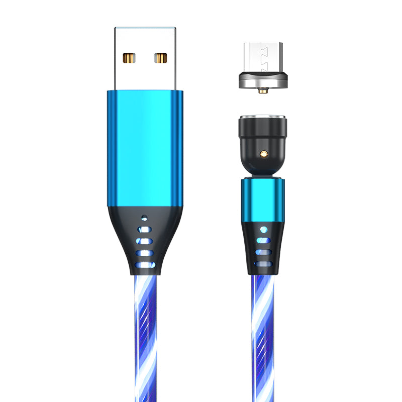 540 Degree Rotating Magnetic LED Charger Cable Fast Charge 3A