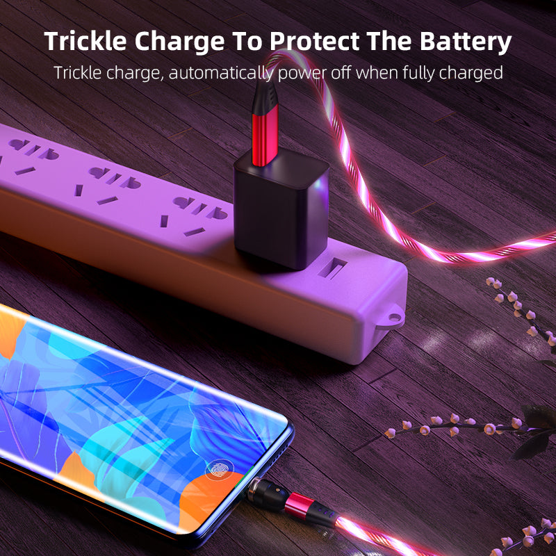 540 Degree Rotating Magnetic LED Charger Cable Fast Charge 3A