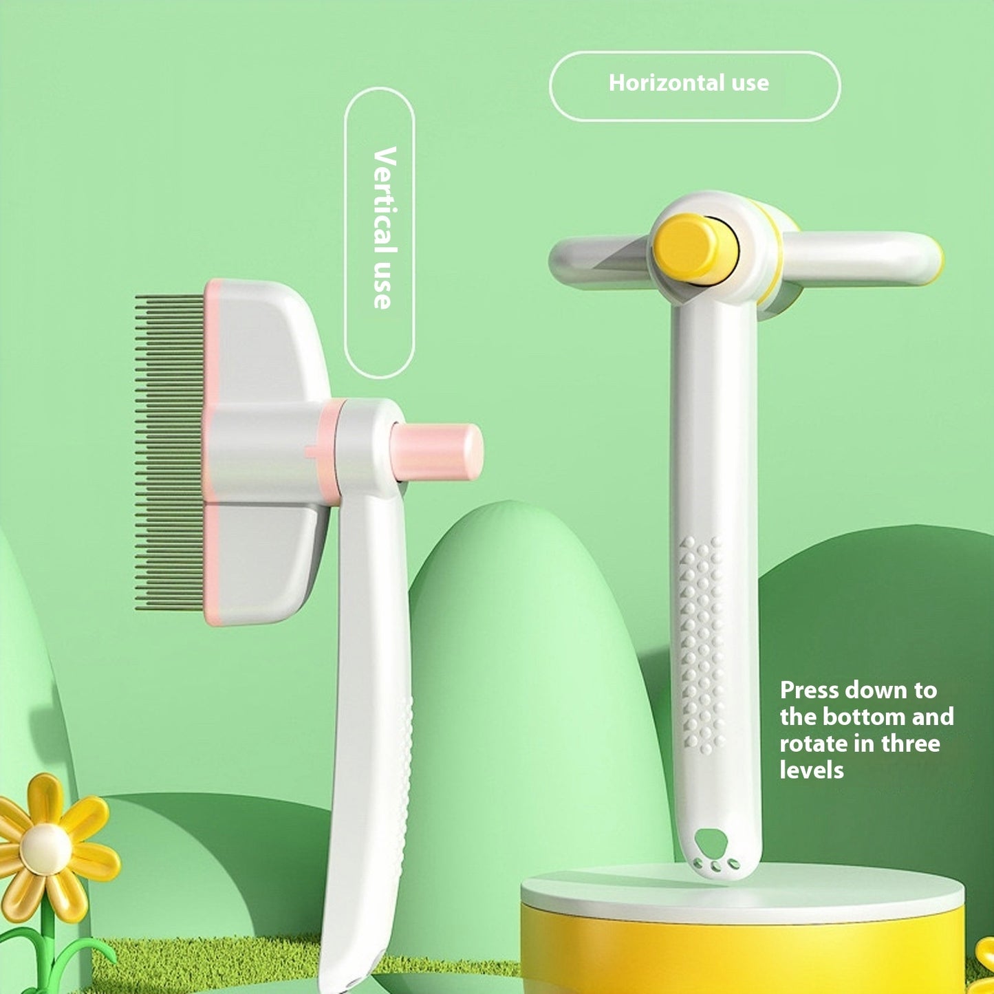 Self-Cleaning Pet Comb Hair & Flea Remover