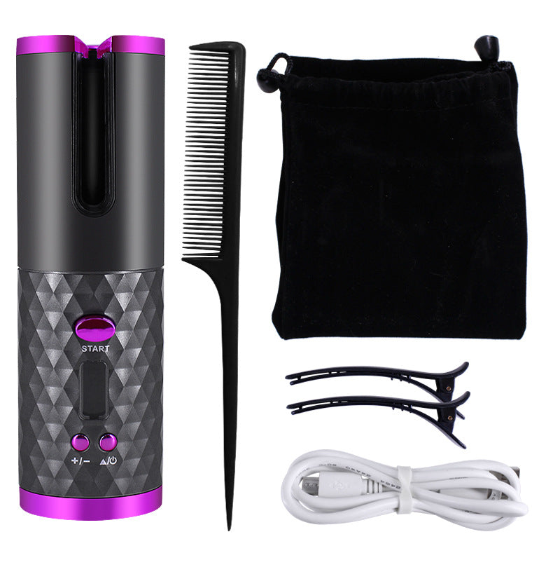 Rechargeable Automatic Hair Curler LCD Ceramic Rotating Styler