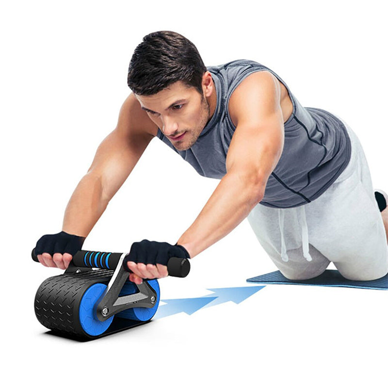 Double Wheel Ab Roller Automatic Rebound Home Gym Trainer