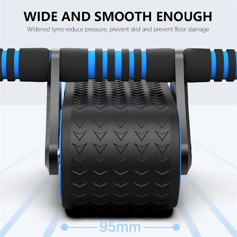 Double Wheel Ab Roller Automatic Rebound Home Gym Trainer