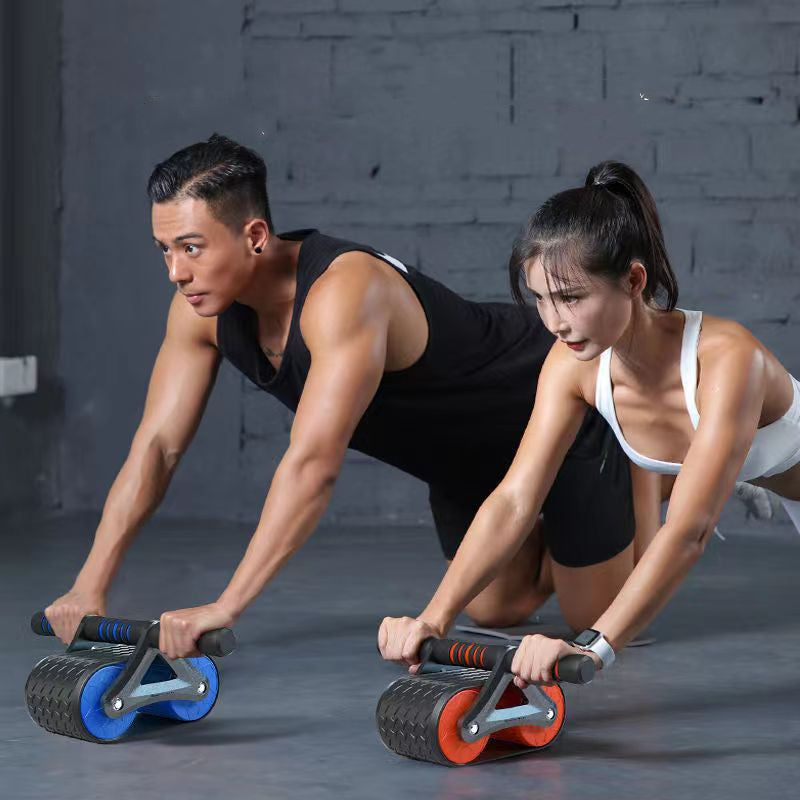 Double Wheel Ab Roller Automatic Rebound Home Gym Trainer