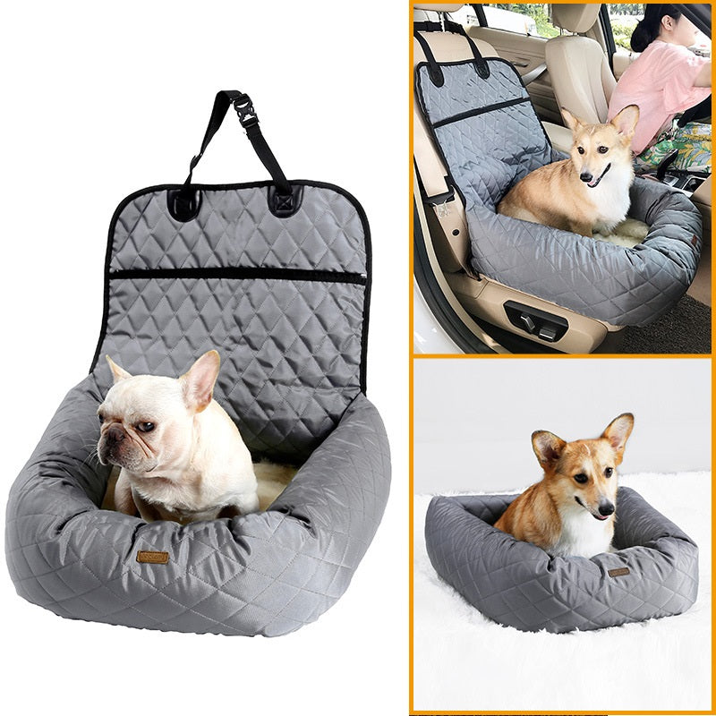 2-in-1 Folding Pet Carrier Car Seat Bed Mattress
