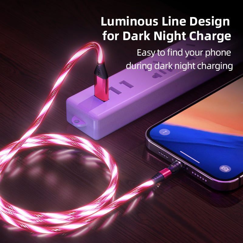 540 Degree Rotating Magnetic LED Charger Cable Fast Charge 3A