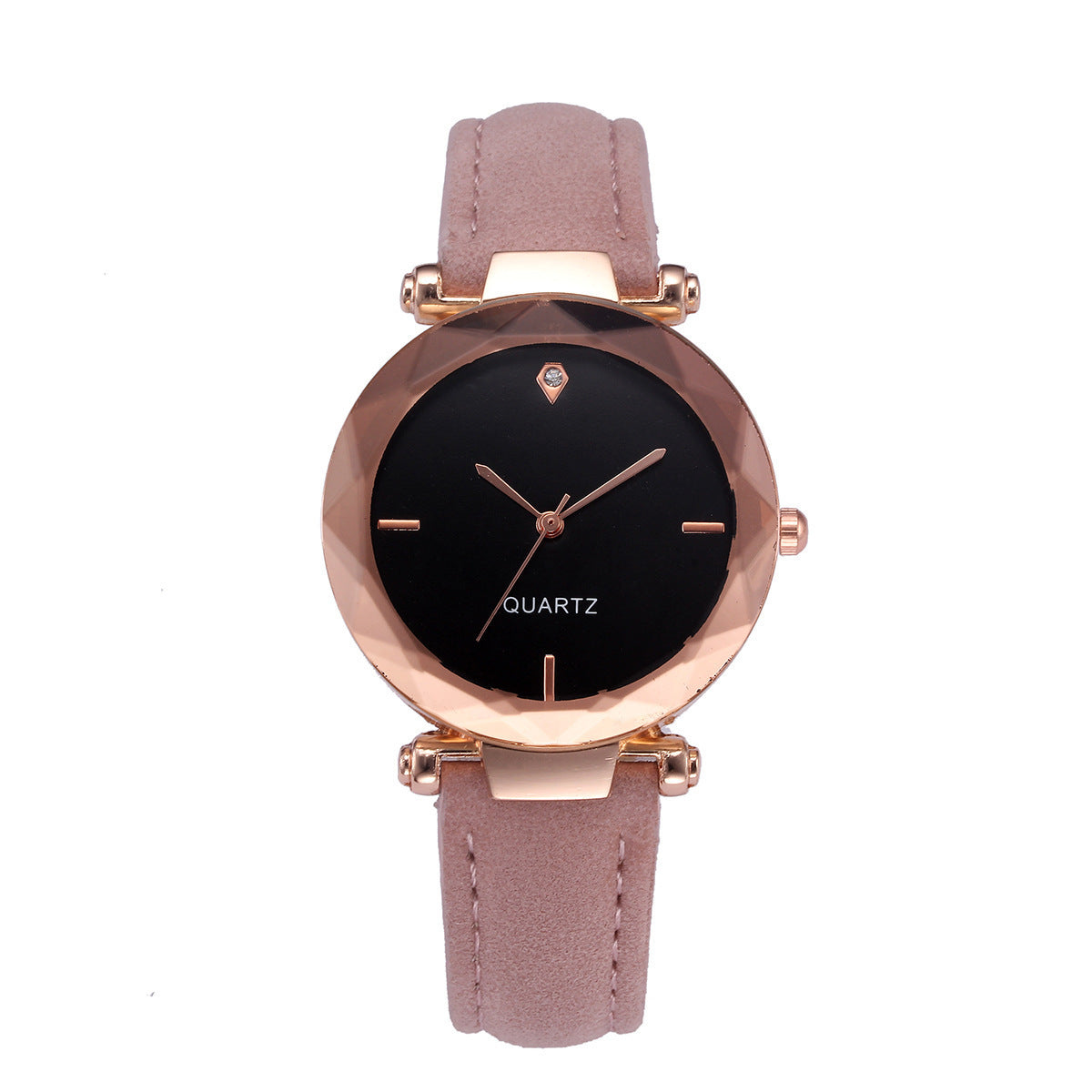 Waterdrop Diamond Frosted Leather Rhombus Women Watch