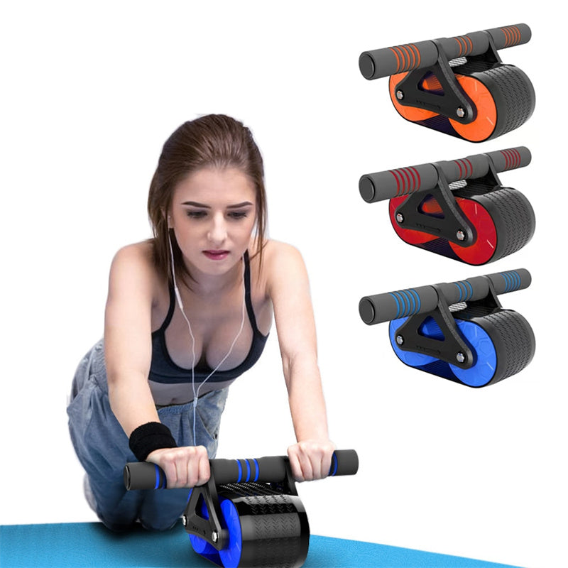 Double Wheel Ab Roller Automatic Rebound Home Gym Trainer