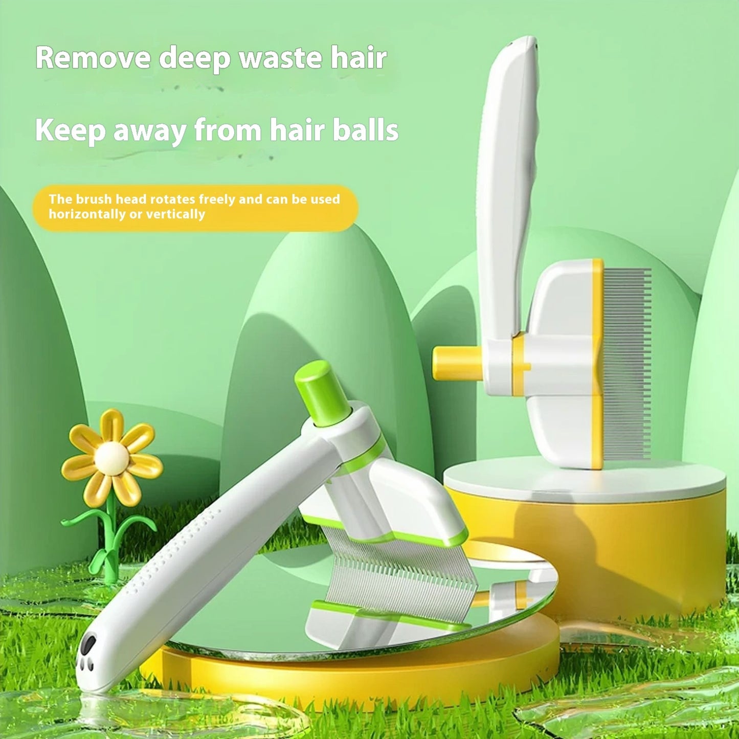 Self-Cleaning Pet Comb Hair & Flea Remover