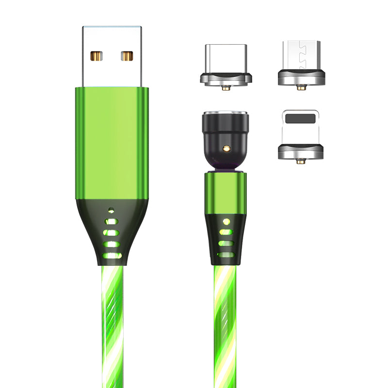 540 Degree Rotating Magnetic LED Charger Cable Fast Charge 3A