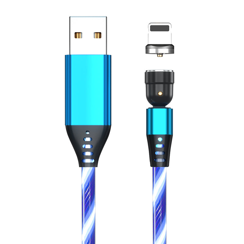 540 Degree Rotating Magnetic LED Charger Cable Fast Charge 3A