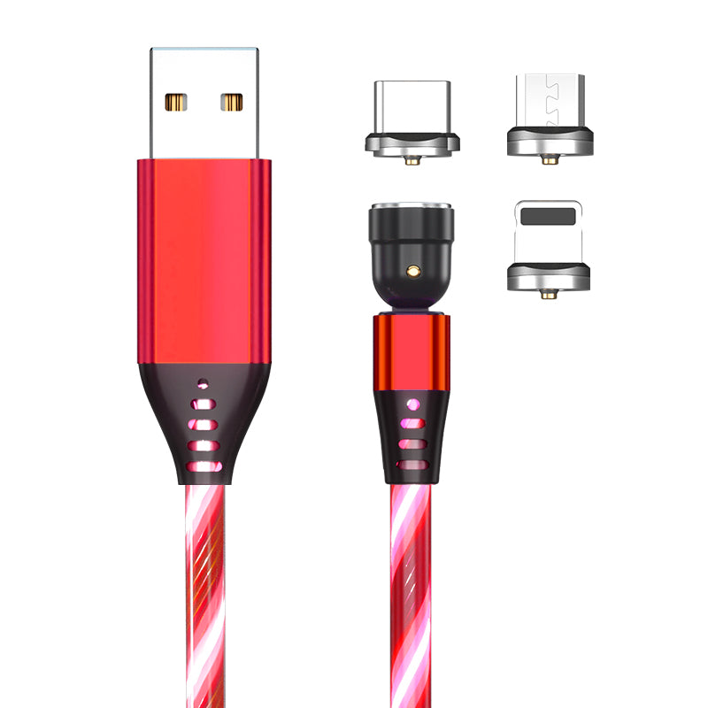 540 Degree Rotating Magnetic LED Charger Cable Fast Charge 3A